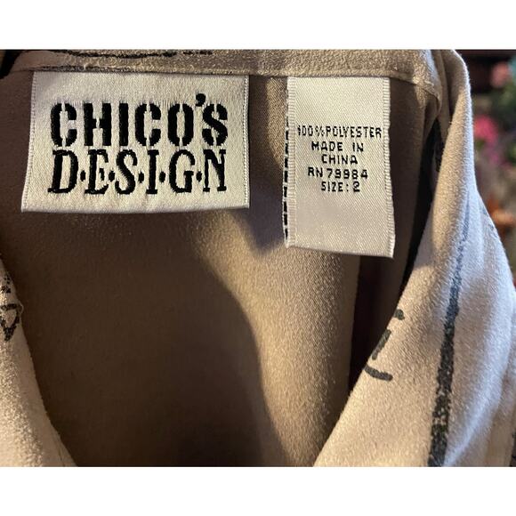 Chico's Design Blouse Sz 2 (L) EUC - Picture 3 of 3